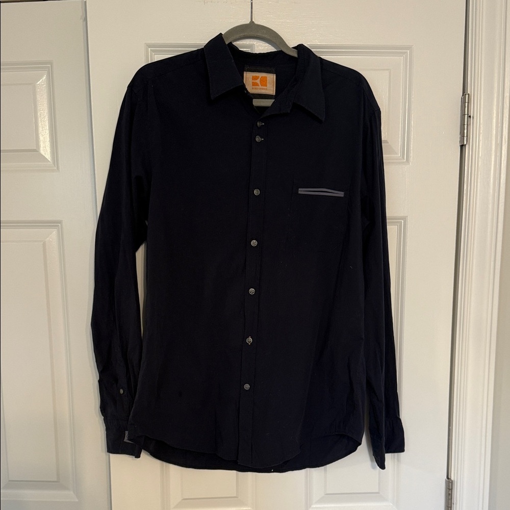 BOSS ORANGE (Hugo Boss) Men's Dark Blue Button-Down Shirt
